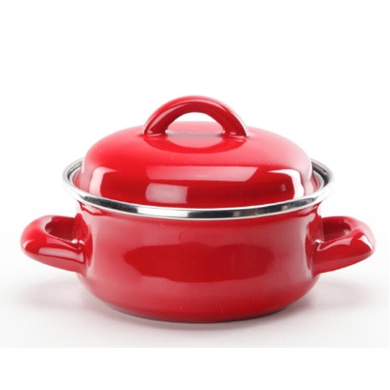 MINI CASSERUOLA ROSSA C/COP CM12 FERRO SMALT
