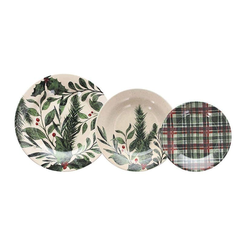 SERVIZIO 18 PEZZI TARTAN BERRY