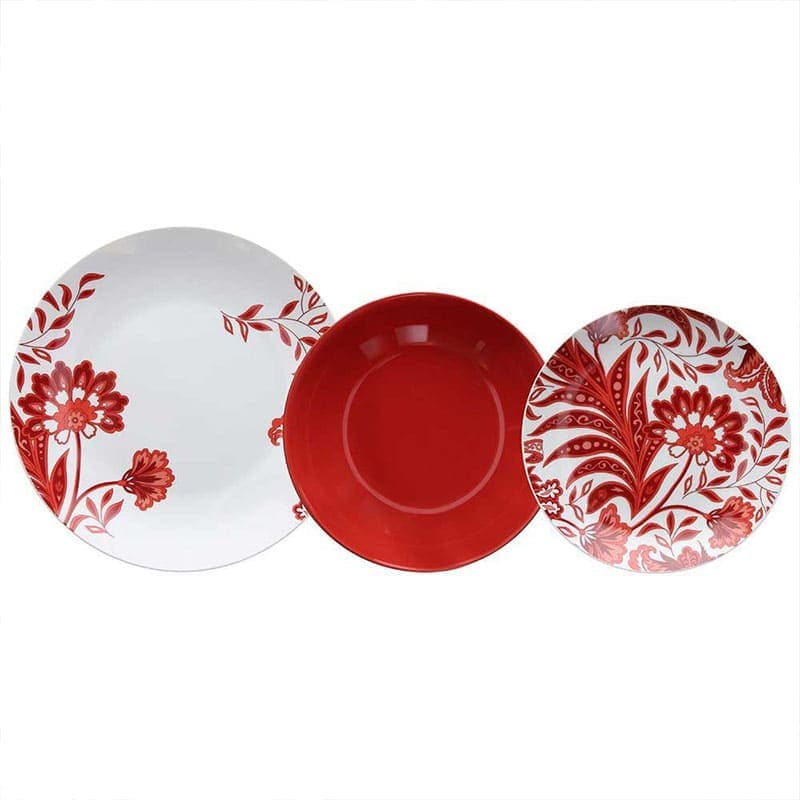SERVIZIO 18 PEZZI MADISON RED ORNAMENT